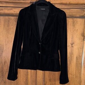 Womens TAHARI Black Velvet Blazer XS